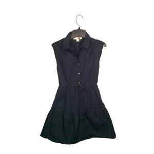 Monteau Los Angelos Small Collared Navy Girls Dress 3/4 Button P16.5 L30 S5